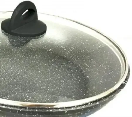 Сковорідка з кришкою 24см Benson BN-491 з мармуровим покриттям