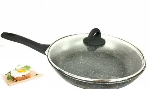 Сковорідка з кришкою Benson BN-492 26см, з мармуровим покриттям