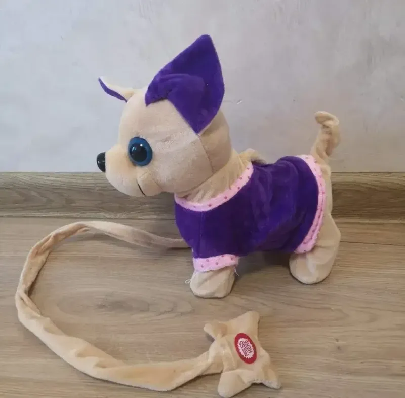 Собака інтерактивна на повідку М'яка іграшка | Дитяча іграшка щеня