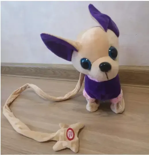 Собака інтерактивна на повідку М'яка іграшка | Дитяча іграшка щеня