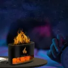 Соляна лампа з ультразвуковим зволожувачем повітря 3-в-1 Doctor-101 Flame. Сольовий світильник нічник з димом, 4 кольори підсвічування