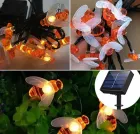 Сонячна гірлянда "Бджілки" 30 ламп 4,5 м, теплий-білий