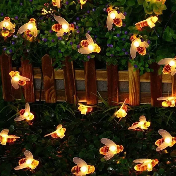 Сонячна гірлянда "Бджілки" 30 ламп 4,5 м, теплий-білий