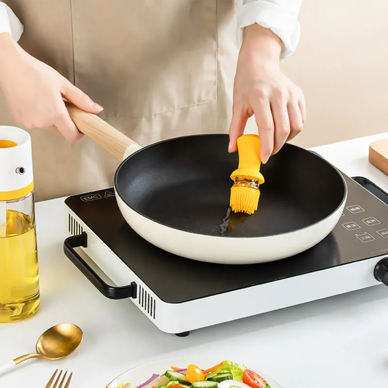 Скляний дозатор оливкової олії із щіткою 2 в 1, 180 мл силіконова крапельниця для вимірювання пляшки для приготування їжі та щітка для випічки