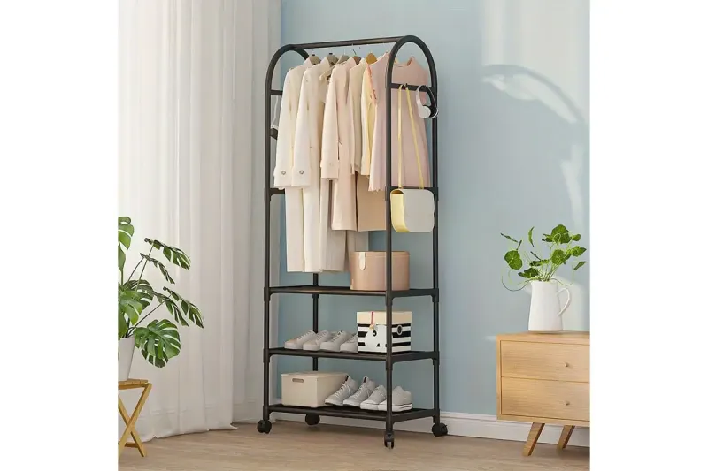 Стійка для одягу та взуття New Simple на підлогу на коліщатках 162х58,7х30см