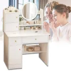 Столик для макіяжу 80х40х128 см із дзеркалом з підсвіткою LED та шафками TT811