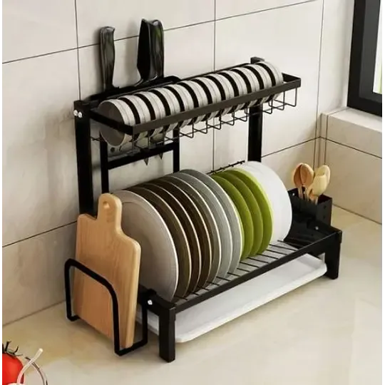 Стильна чорна полиця для страв 2 вибуху переклад MJ-4014