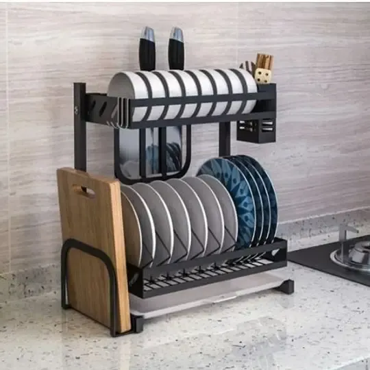 Стильна чорна полиця для страв 2 вибуху переклад MJ-4014