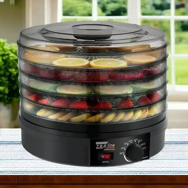 Сушарка для овочів та фруктів Zepline ZP-029 сушарка дегідрататор 800 Вт Чорна