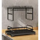 Сушарка для посуду JYG (двоярусна, з нержавіючої сталі), чорна, товари для дому