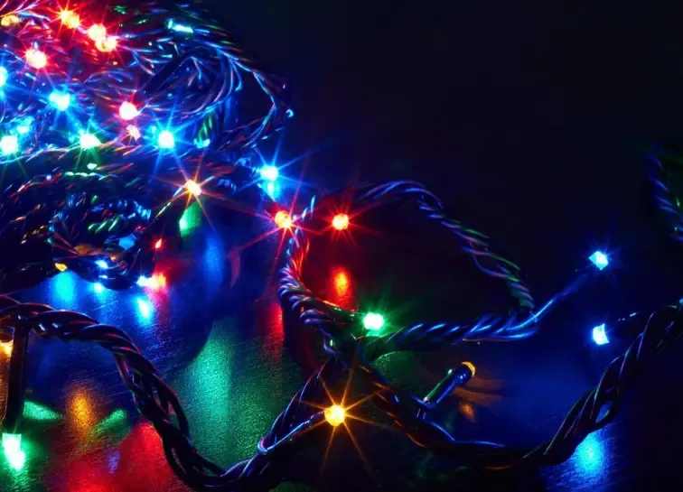 Світлодіодна гірлянда нитка різнокольорова 100 led Rice, RGB 8 режимів свічення 9 м