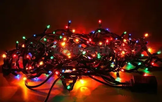 Світлодіодна гірлянда нитка різнокольорова 100 led Rice, RGB 8 режимів свічення 9 м