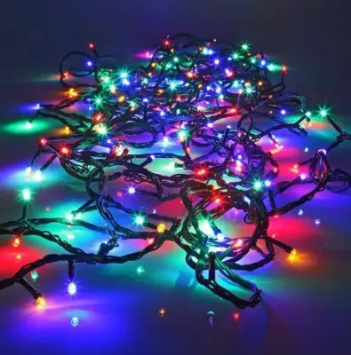 Світлодіодна гірлянда нитка різнокольорова 100 led Rice, RGB 8 режимів свічення 9 м