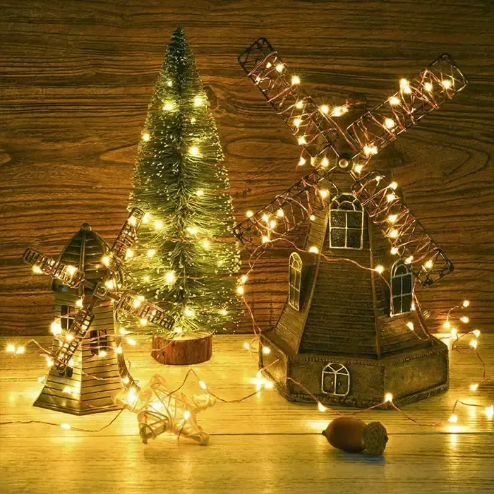 Світлодіодна гірлянда Роса USB+пульт ДК колір Теплий Білий 10м