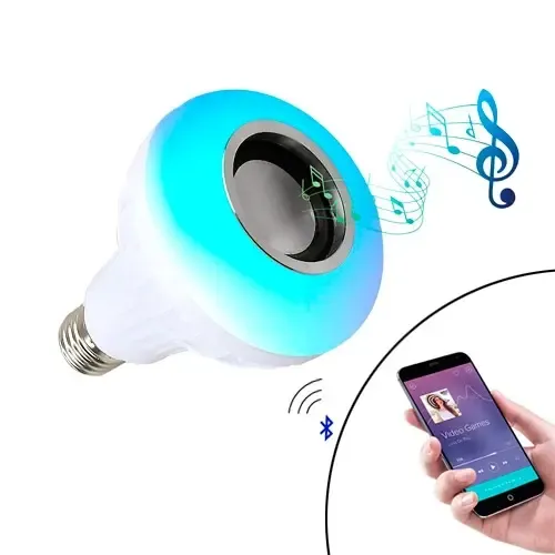 Світлодіодна лампа з Bluetooth колонкою Bulb 12Вт в патрон Е27, RGB світильник з динаміком та пультом PRP