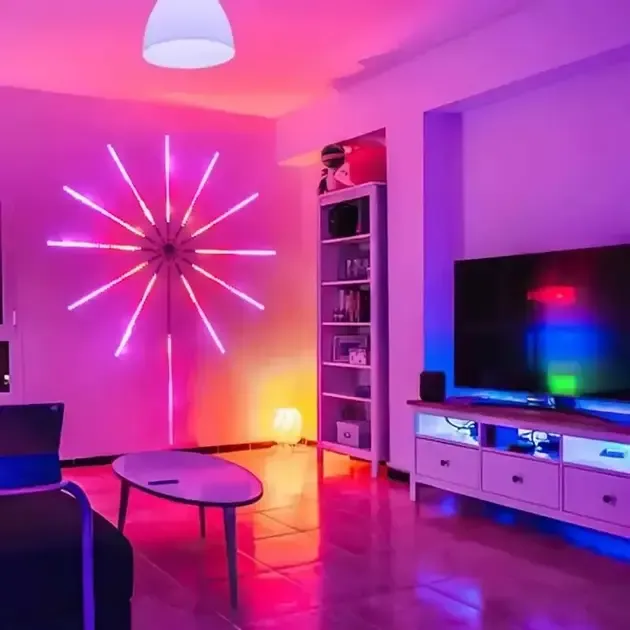 Світлодіодна RGB стрічка Феєрверк з пультом та Bluetooth від USB, 5V 213 LED