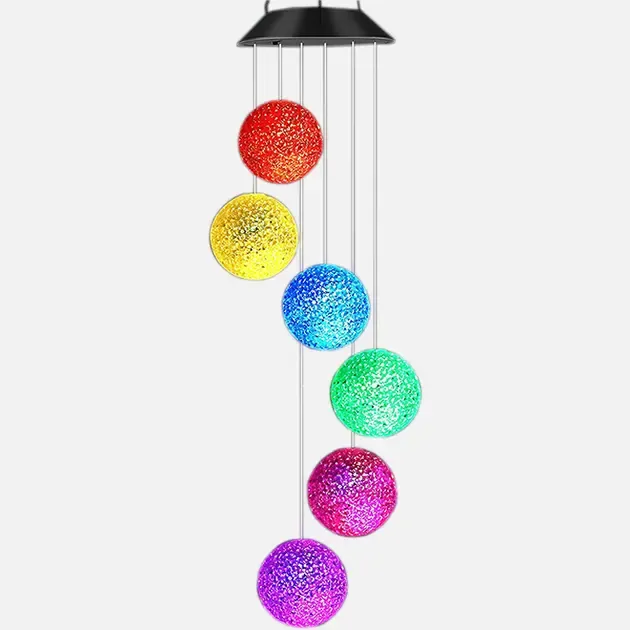 Світлодіодна вулична гірлянда WHISKET, на сонячній батареї, RGB, кришталеві кулі, 6 см