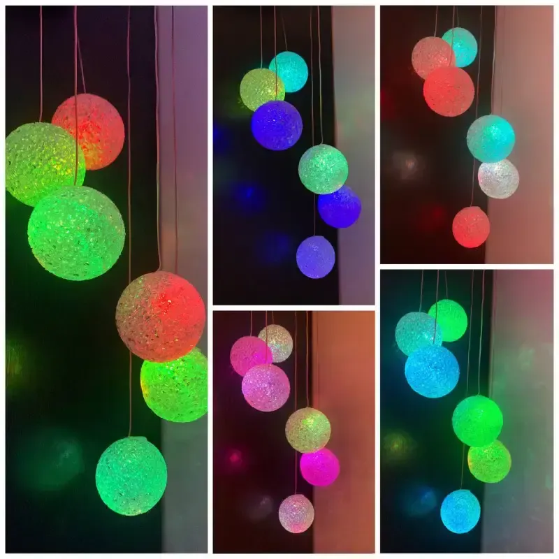 Світлодіодна вулична гірлянда WHISKET, на сонячній батареї, RGB, кришталеві кулі, 6 см