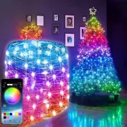 Світлодіодна розумна гірлянда Smart Роса RGB 100 LED з Bluetooth для ялинки від USB 10м