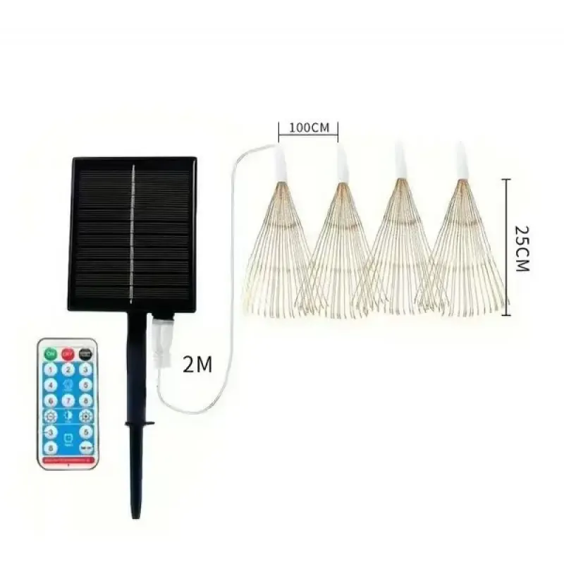 Світлодіодні кульові лампи Solar Starburst, світлодіодні  вогні з дистанційним керуванням, 8 режимами Теплий білий