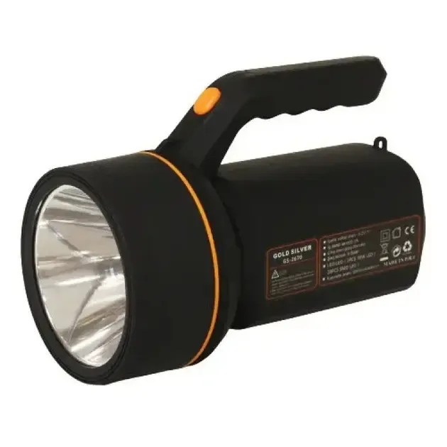 Світлодіодний ліхтарик на акумуляторі Gold Silver GS-2670 з бічною панеллю, функція павербанк USB