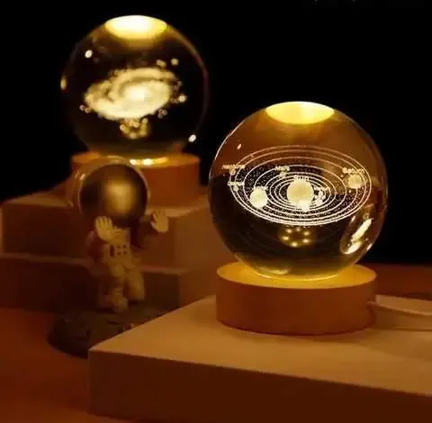 Світлодіодна кришталева куля, декоративна універсальна 3D нічниця, кришталева куля