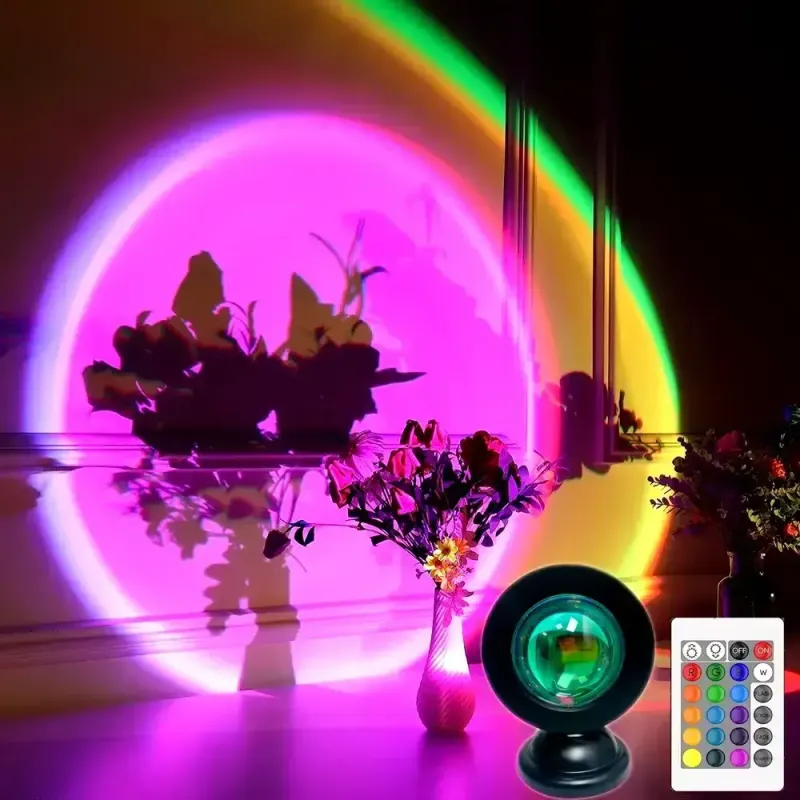 Світлодіодний світильник проекційний 16 режимів свічення HA-119 USB Світильник з ефектом заходу сонця