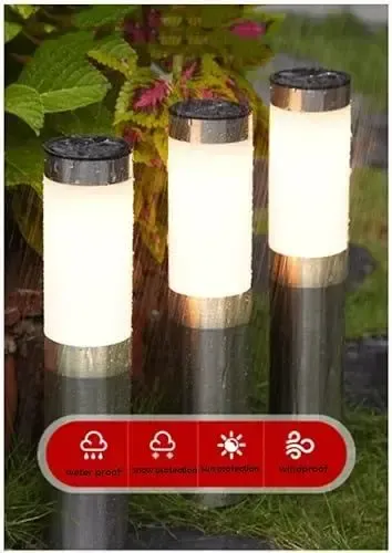 Світильники для газону Warm Solar Pillar Light Світлодіодний світильник на сонячній батареї 2шт