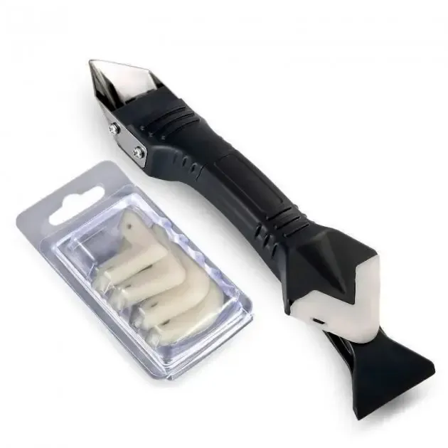 Силіконовий шпатель скребок для герметика та силікону видалення загортання швів SILICON TOWEL SCRAPER набір насадок