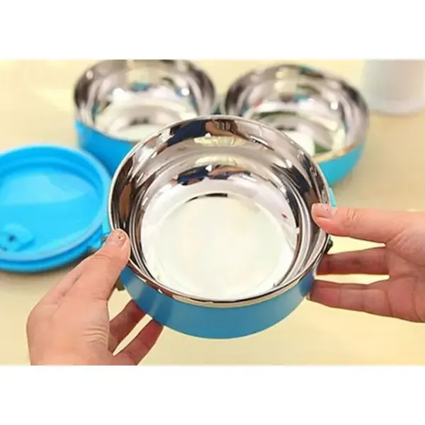 Термо ланч-бокс потрійний "Hengli", три контейнери із щільними кришками