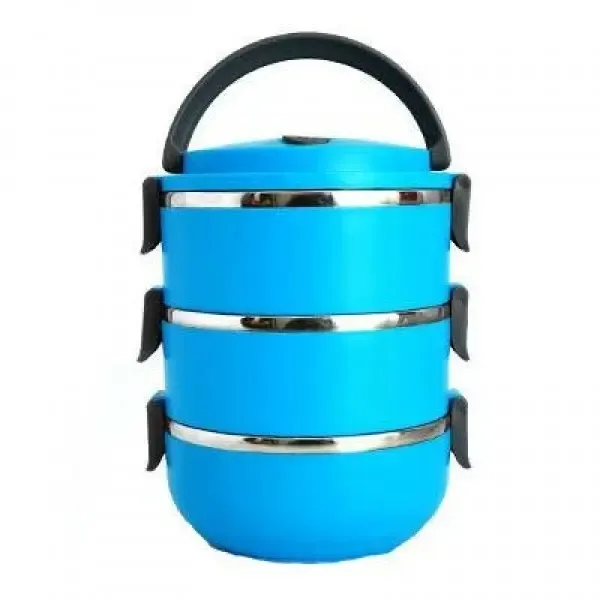 Термо ланч-бокс потрійний "Hengli", три контейнери із щільними кришками