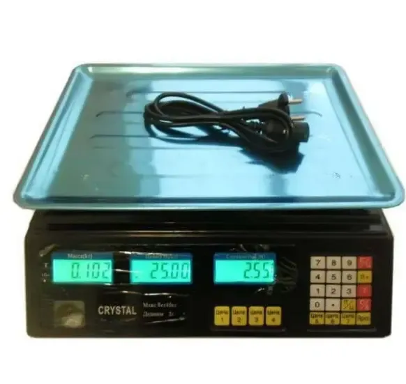 Торгівельні електроваги з лічильником ціни Crystal CR 50 kg 6v (2gm)