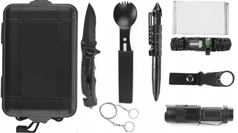 Туристичний набір для виживання багатофункціональний комплект інструментів BESTBIDS PRO 18 предметів