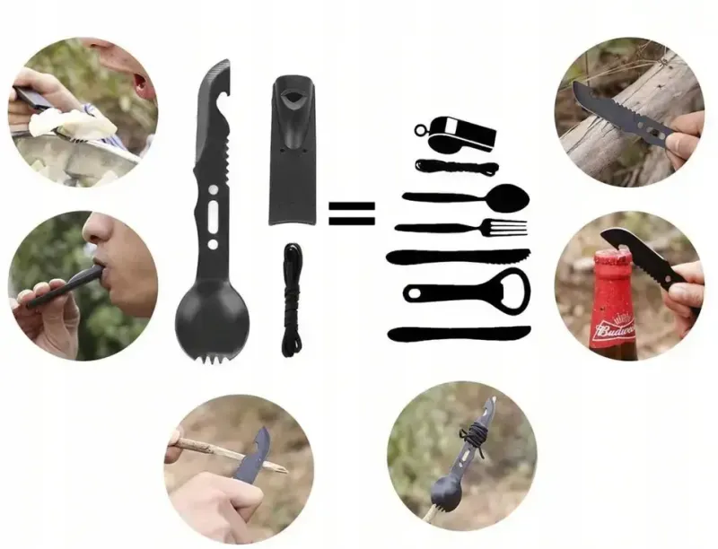 Туристичний набір для виживання багатофункціональний комплект інструментів BESTBIDS PRO 18 предметів