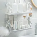 Творча ванна кімната Полиця для зберігання Симпатична біла лялька Лиходій Полиця Самоклеюча ванна кімната Стійки для зберігання косметики