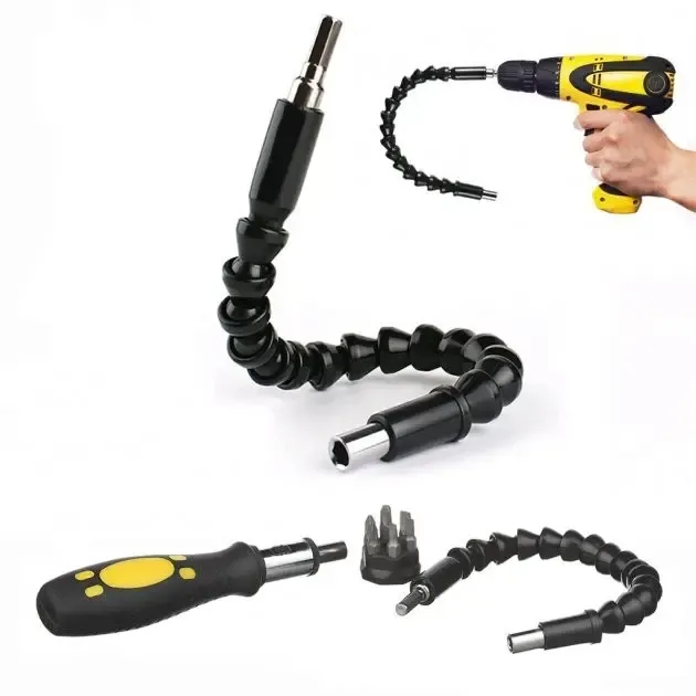 Подовжувач гнучкий для викрутки та дриля Snake Bit 30см чорний