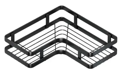 Кутова полиця для ванної кімнати із нержавіючої сталі Corner shower caddy Чорного кольору