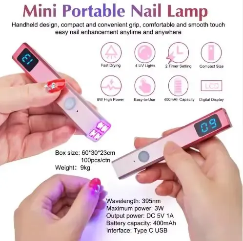 Ультрафіолетова УФ/ світлодіодна лампа для дизайну нігтів USB AND 1-44