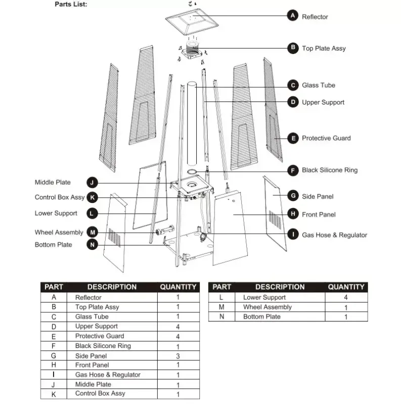 Вуличний обігрівач піраміда (газовий) WCG PH-3B