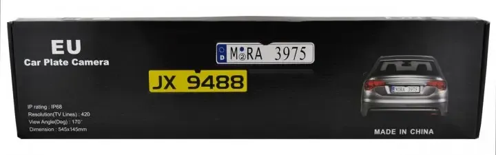 Камера заднього виду в номерній рамці з 4 LED підсвічуванням Black