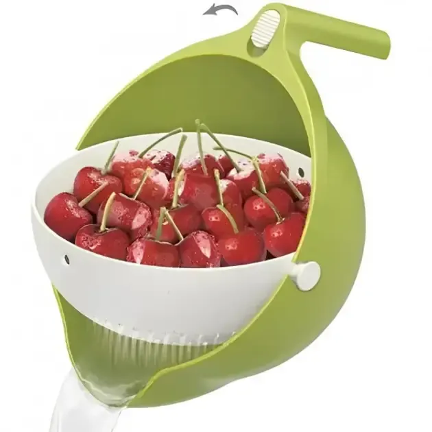 Універсальна миска – дуршлаг Mesh Strainer Drain Basket • Господарський силіконовий кошик зі зливом 2в1