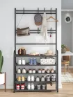 чорна Універсальна вішалка для одягу New simple floor clothes rack 5 полиць