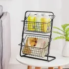 Універсальний кухонний металевий органайзер, двостороння полиця для овочів, фруктів, приправ (39x28x18см)