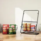 Універсальний кухонний металевий органайзер, двостороння полиця для овочів, фруктів, приправ (39x28x18см)