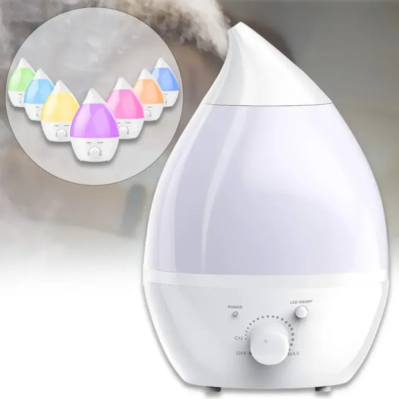Зволожувач повітря на 1,3л підсвічуванням та регулятором Wild Wind Білий