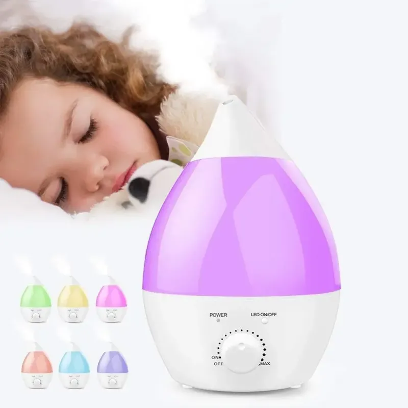 Зволожувач повітря на 1,3л підсвічуванням та регулятором Wild Wind Білий