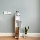 Вузька шафа для ванної кімнати та туалету, тримач туалетного паперу для підлоги PK-01 (80cm*15cm*15cm)