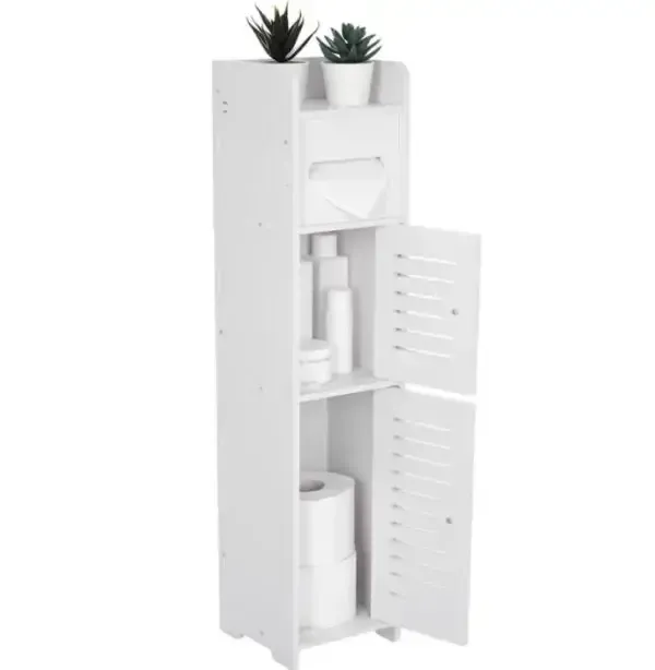 Вузька шафа для ванної кімнати та туалету, тримач туалетного паперу для підлоги PK-01 (80cm*15cm*15cm)