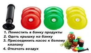 Вакуумна система консервування  9 кришок та насос