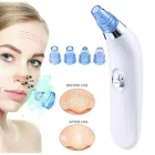 Вакуумний очисник Derma suction DS Vacuum для професійної чистки шкіри та пор обличчя - легкий компактний зручний прилад у використанні + 4 насадки, Білий
